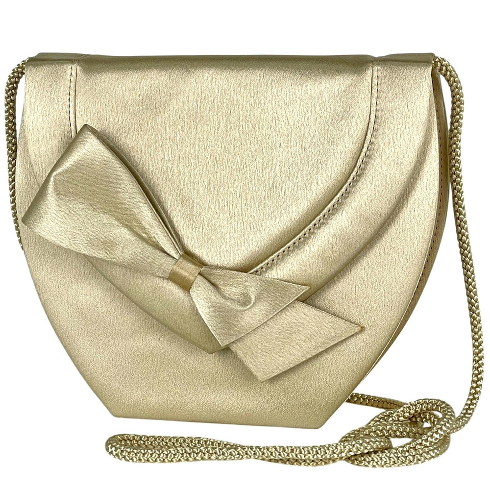 Saint Laurent Yves Ribbon Shoulder Bag Satin Cream